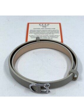 Stella & Dot Keep Collective Double Leather Band Bracelet Cool Grey Champagne